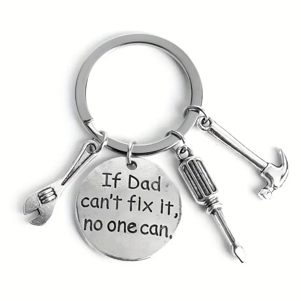 Silver Keychain with Tools Charm - Picture 3 of 4